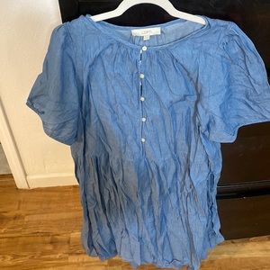 Denim blue linen LOFT dress. NWT